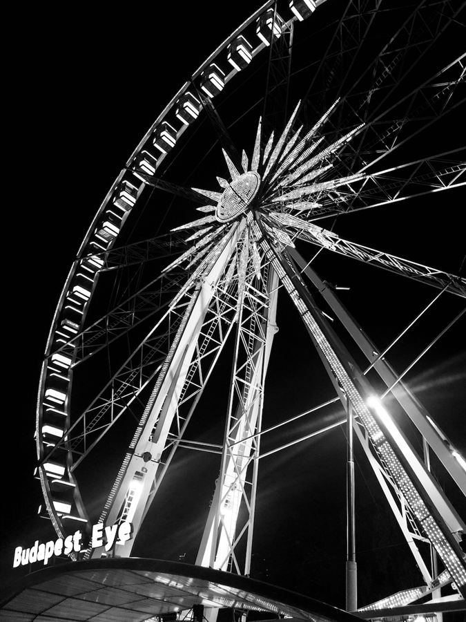 Ferris wheel at night - photograph by Han Wen Zhang